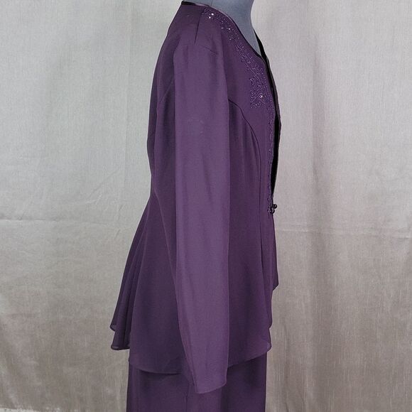 R&M RICHARDS BY KAREN KWONG 2PC Dress and Jacket Evening Wear 12P - Picture 7 of 14